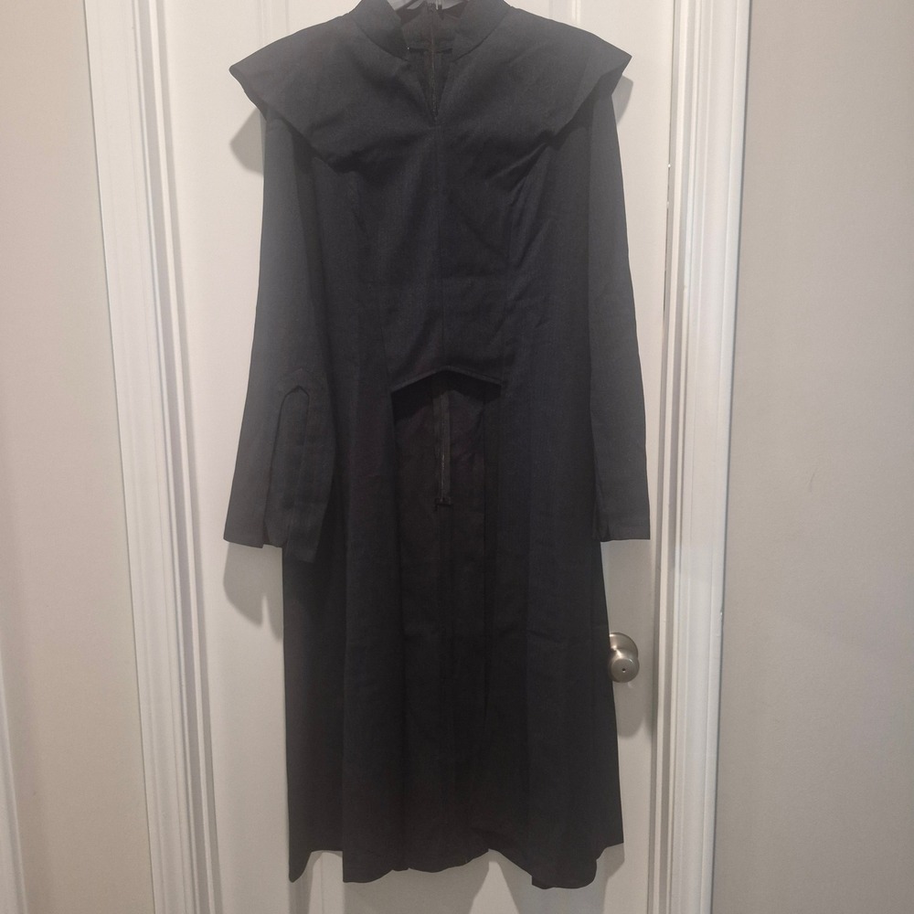 Gothic Black High Neck Long Sleeve Coat xxl